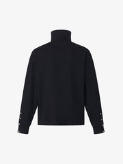 Music Staff Graphic Stand-Collar Half-Zip Long Sleeve Tee