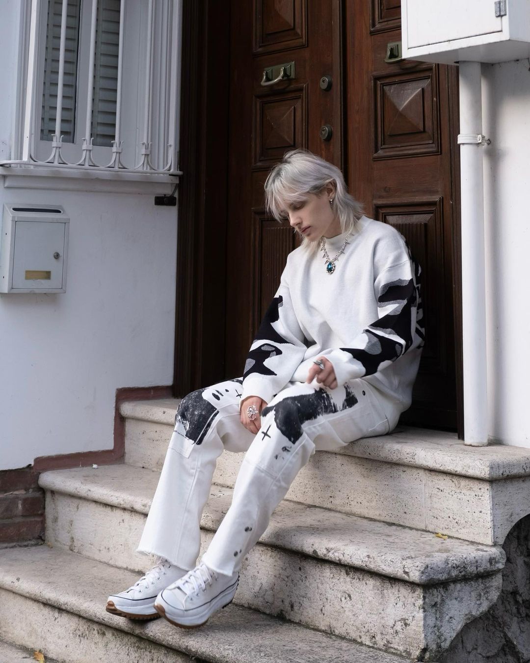 Thesupermade Skeleton Knit Sweater -1185