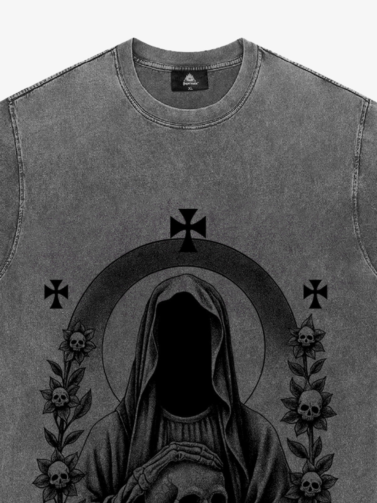 Thesupermade Dark Gothic Headless Skull Death T-shirt 