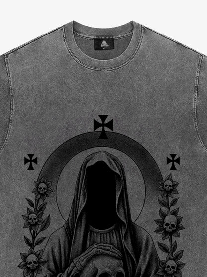 Thesupermade Dark Gothic Headless Skull Death T-shirt 