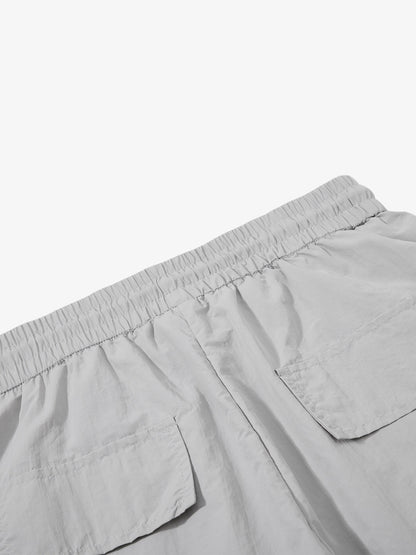 Music Note Print Baggy Nylon Cargo Pants