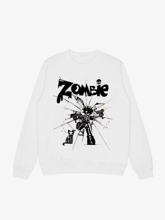 Zombie Themed Graphic Sweatshirt 