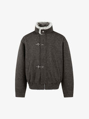 Faux-Fur Collar Thick-Lined Stand-Collar Jacket