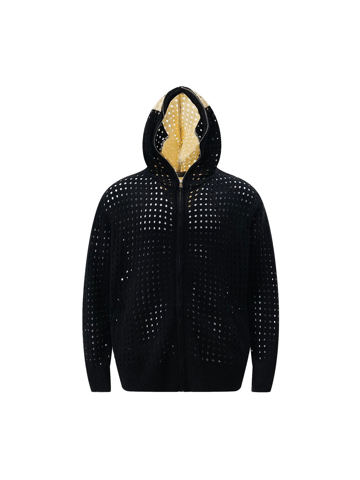 Thesupermade Cross Jacquard Full Zipper Hooded Jacket - 2254 