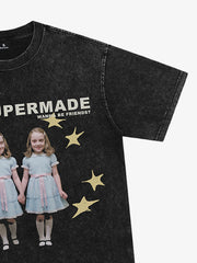 Washed Distressed Twin‑Graphic Tee