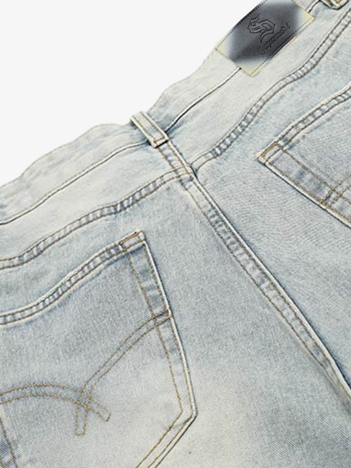 Light Wash Denim Wide Leg Bermuda Shorts for Women High Waist Casual Summer Style 