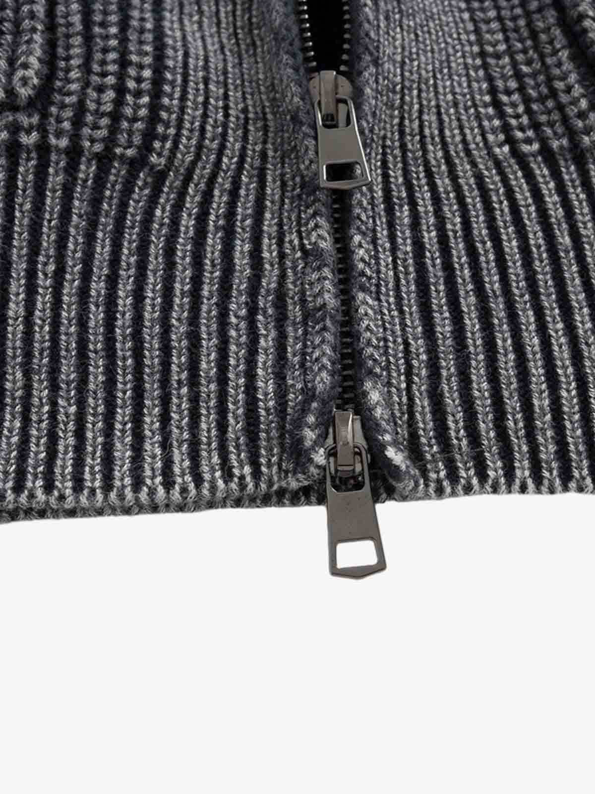 Vintage Chunky Zip Up Knit Jacket 