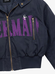 Graphic Cropped Hooded Jacket