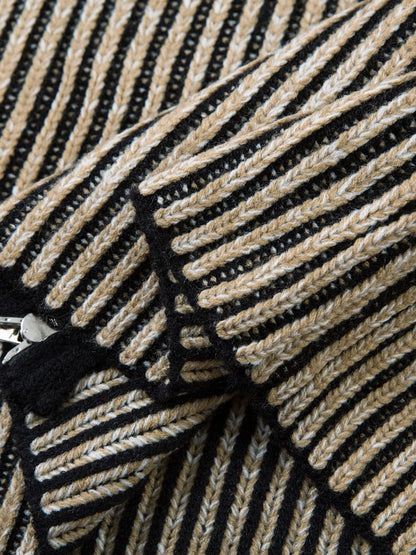 Striped Zip-Up Jacket for Casual Elegance 