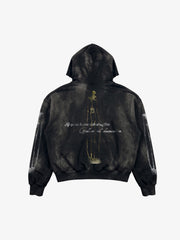 Skull Graphic Washed Hoodie