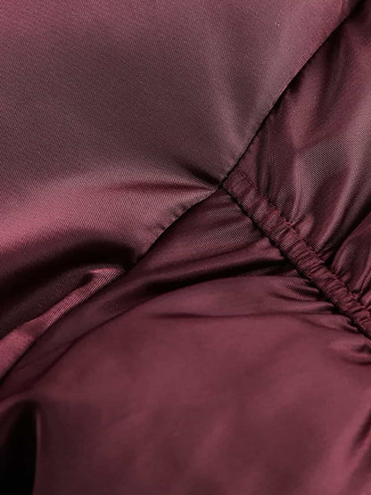 Stylish Maroon Bomber Jacket with Detachable Hood for Winter Wear 