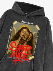 Skull And Face Two Soul Pattern Hoodie 