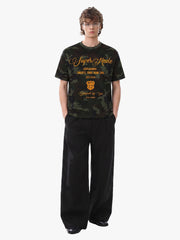 Camouflage Script Logo Graphic T-Shirt 
