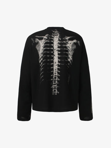 Sweat-shirt gaufré à motif squelette-2495