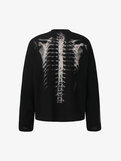 Sweat-shirt gaufré à motif squelette-2495