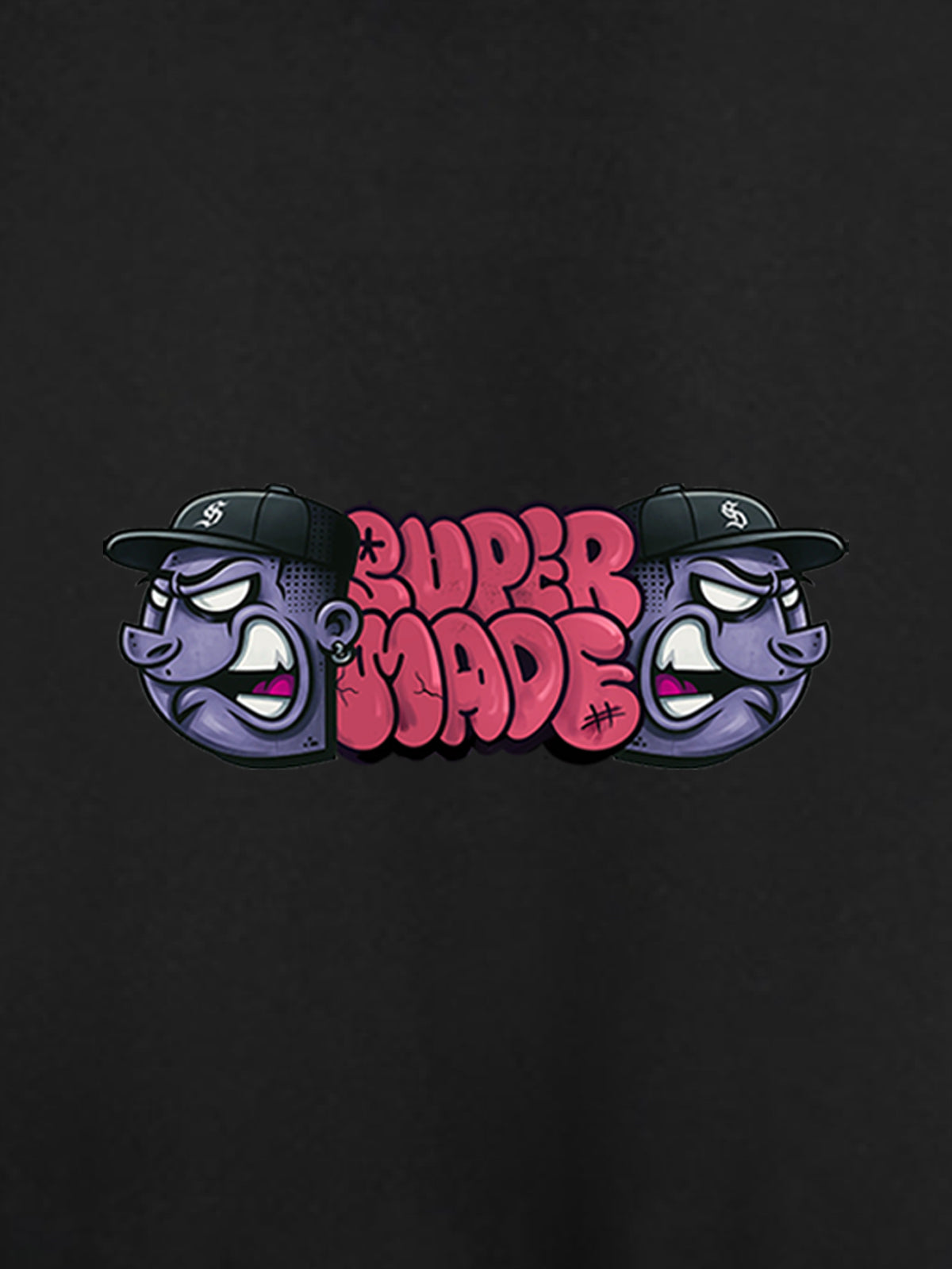 Supermade graffiti Font Figurine Hoodie 