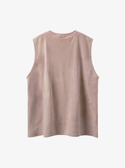 Thesupermade Printed Crew Neck Casual Vest 