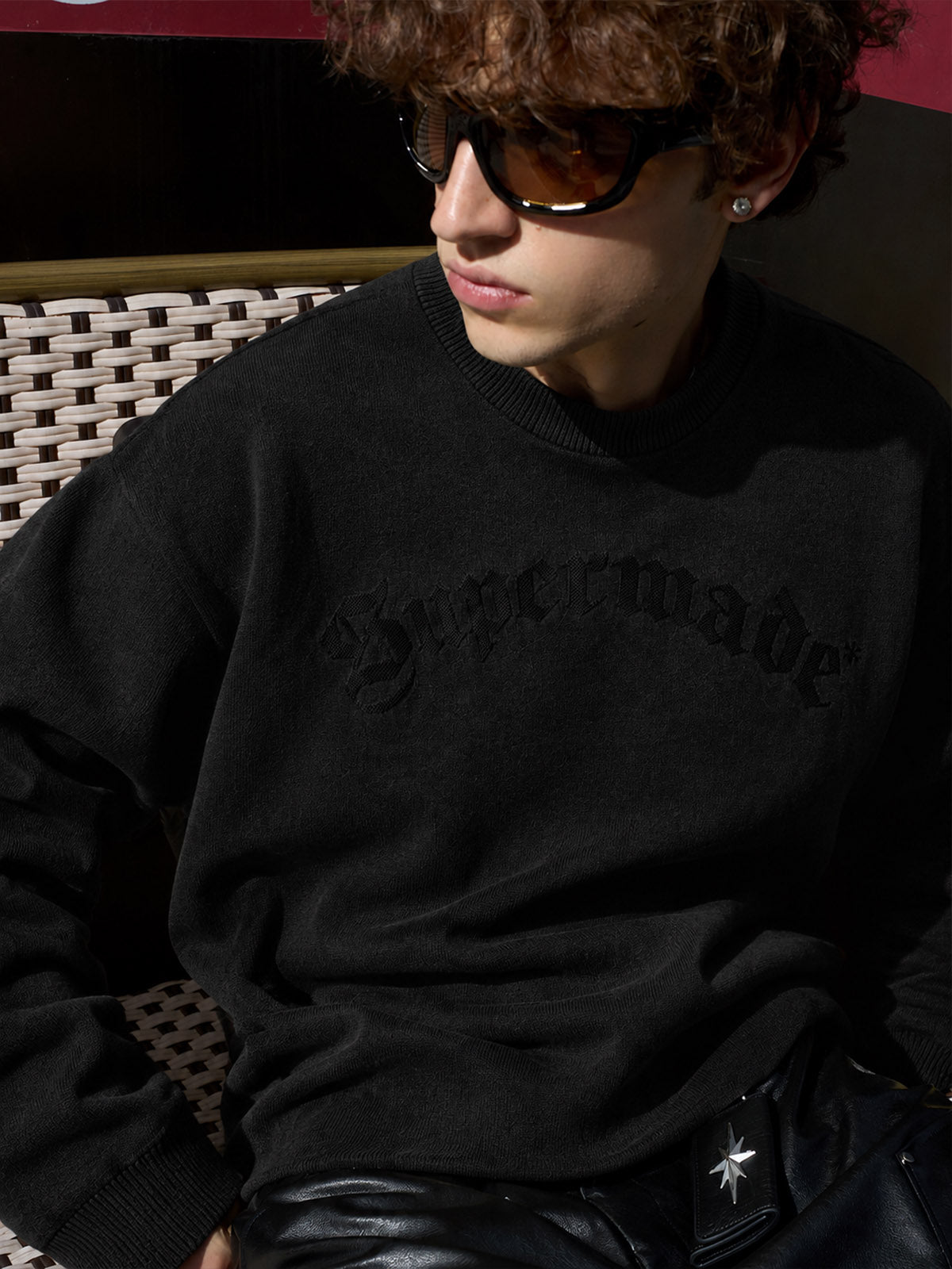 Oversized Graphic Knit Sweater