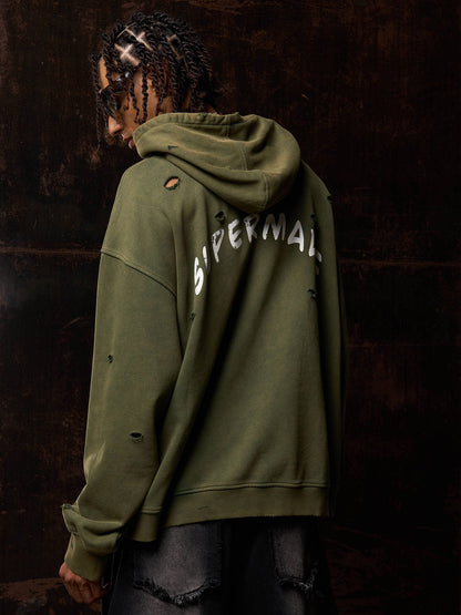 Original Vintage Washed Ripped Hoodie 