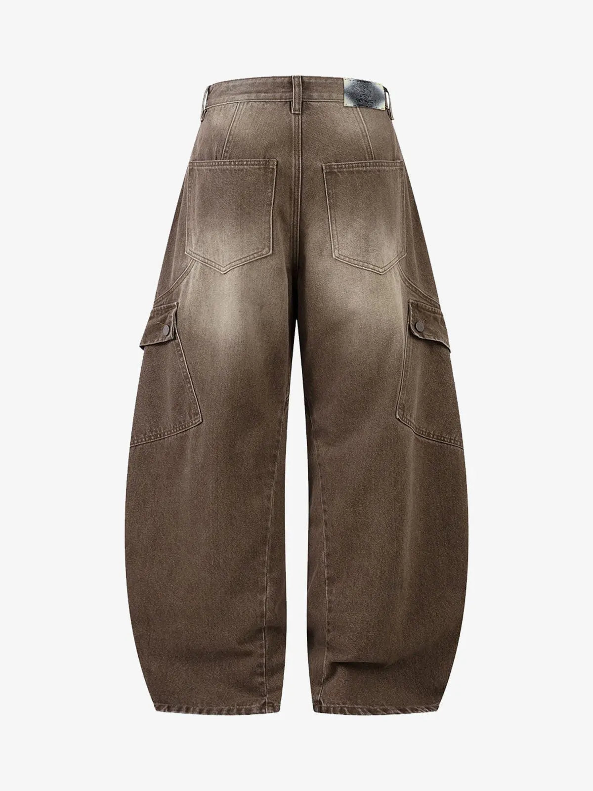 Vintage Washed Workwear Barrel Jeans - 2593 