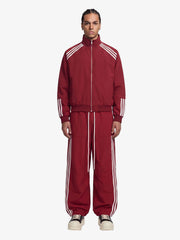 Striped Zip-Up Track Jacket and Wide-Leg Track Pants Set 