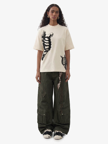 Draped Fabric Accessories Deconstructed Wide Leg Cargo Pants 