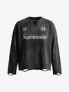 Embroidered Ripped Distressed Long Sleeve Tee