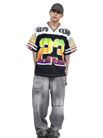 Gothic Style Embroidered Jersey T-Shirt 