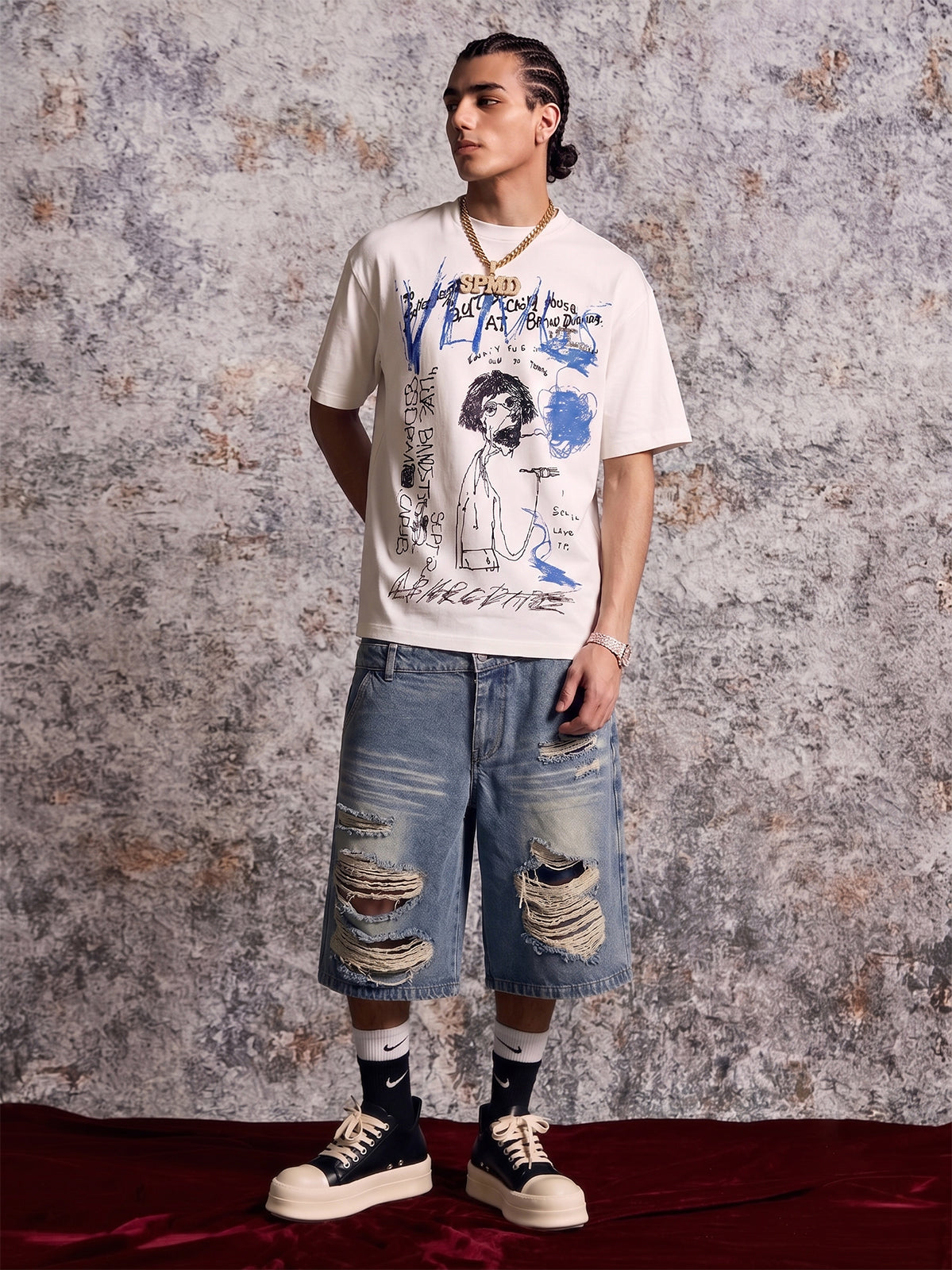 Abstract Hand-Painted Graphic T-Shirt