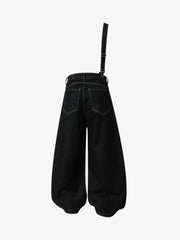 Detachable One-Shoulder Denim Overalls 