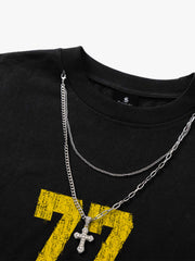 Detachable Chain Necklace Casual T-Shirt