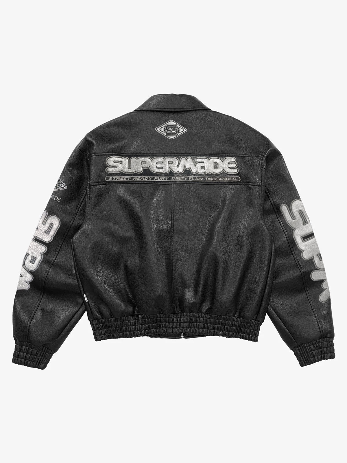 Faux Leather Vintage Street Black Air Jacket - 1821 