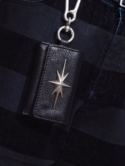 Streetwear Star Emblem Leather & Leopard Keychain Charm