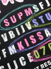 Retro Letter Graphic T-Shirtc - 2603 
