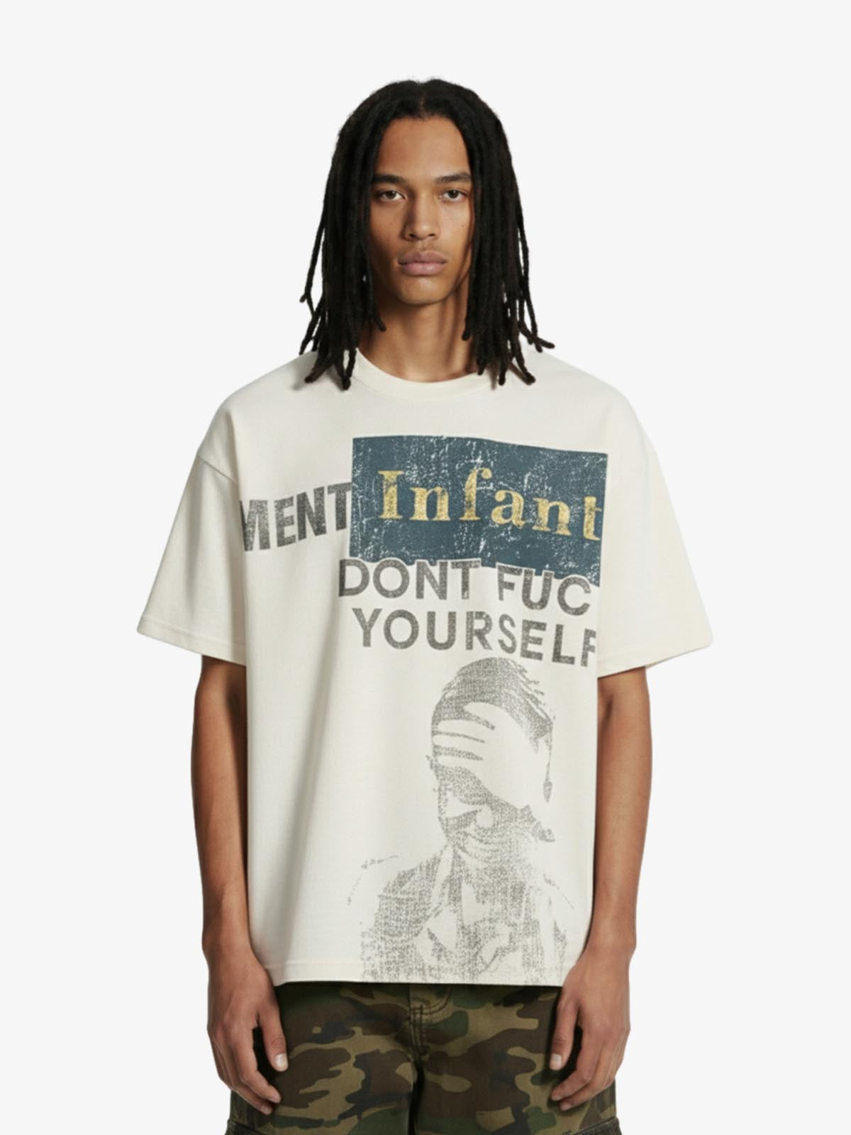 Statement Text Graphic Waffle T-Shirt 