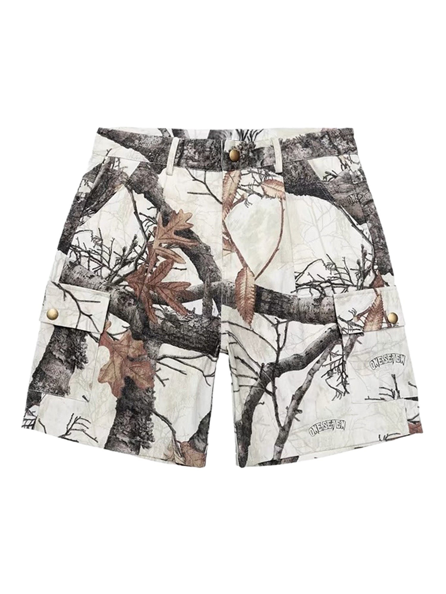 Thesupermade Retro Branches & Fallen Leaves Print Workwear Set 