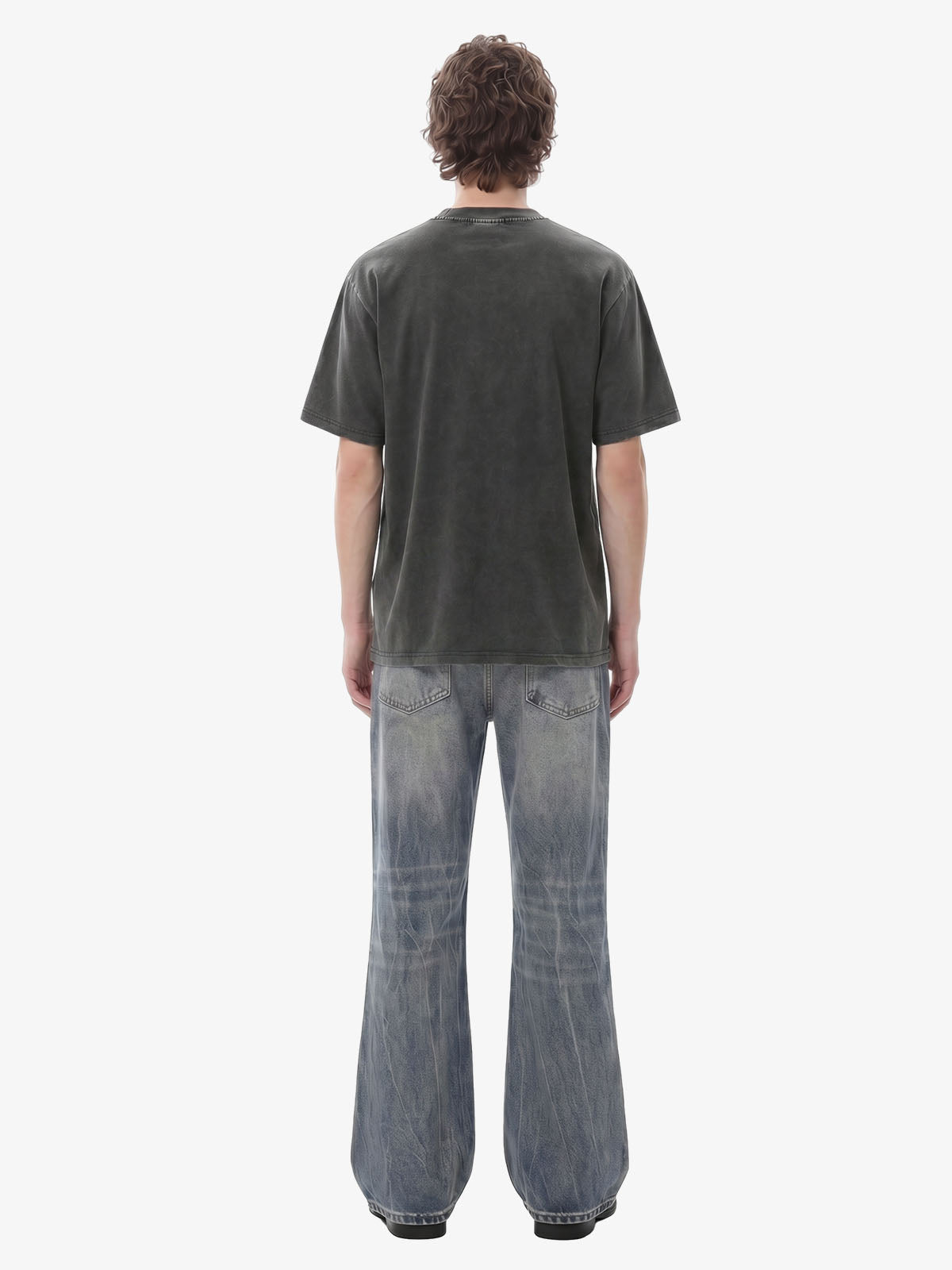 Retro Washed Faded Flared Jeans 