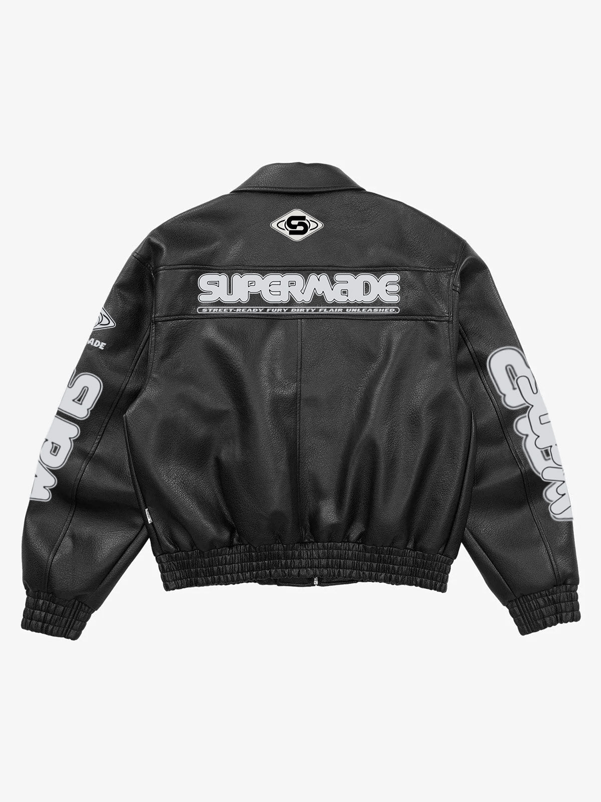 Faux Leather Vintage Street Black Air Jacket - 1821 