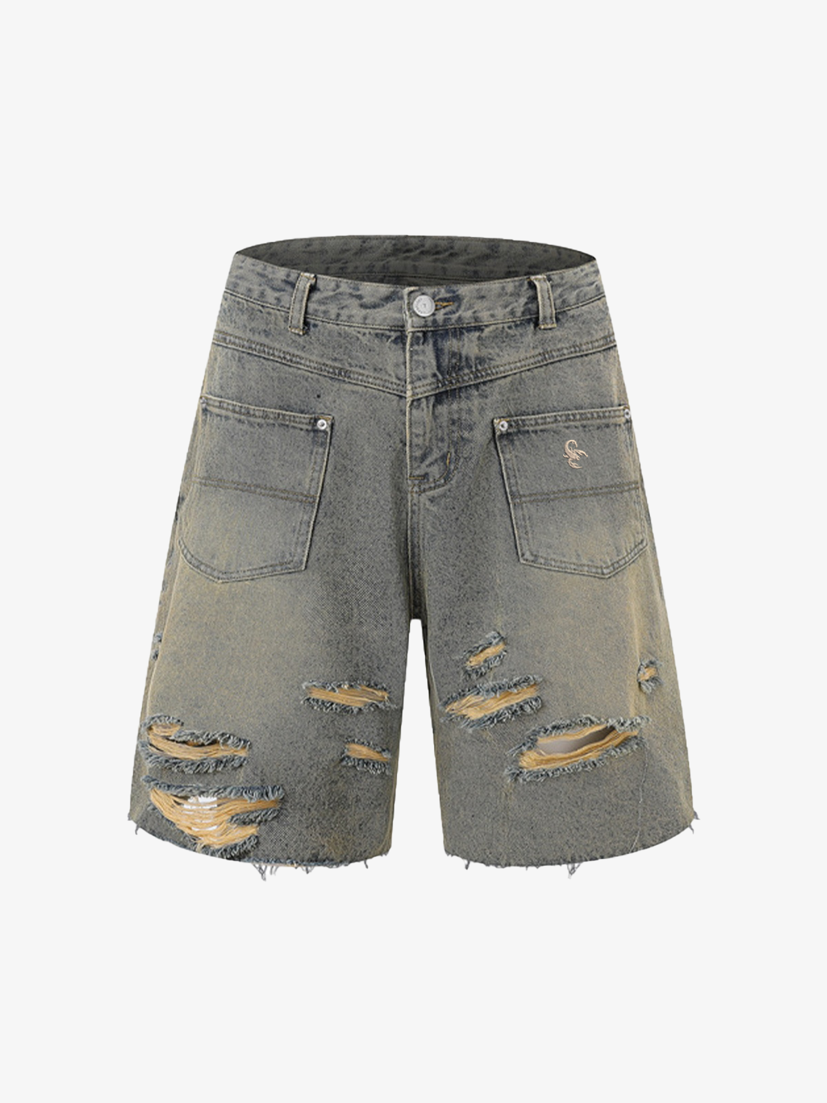 Ripped Denim Distressed Suit - 2460