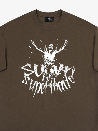 THE SUPERMADE TRENDY STREET OLD-FASHIONER SKULL PRINT T-SHIRT 