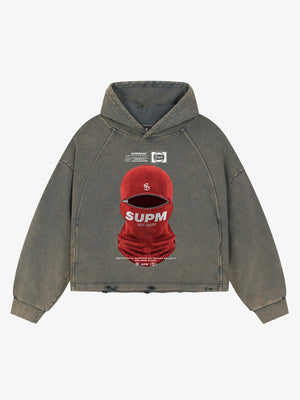 Oversized Snake Graphic Hoodie with Bold Print Design 