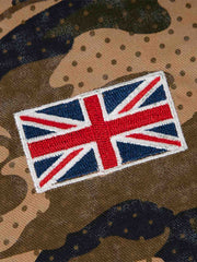 Camo Flag Badge Embroidered Stand-Collar Jacket