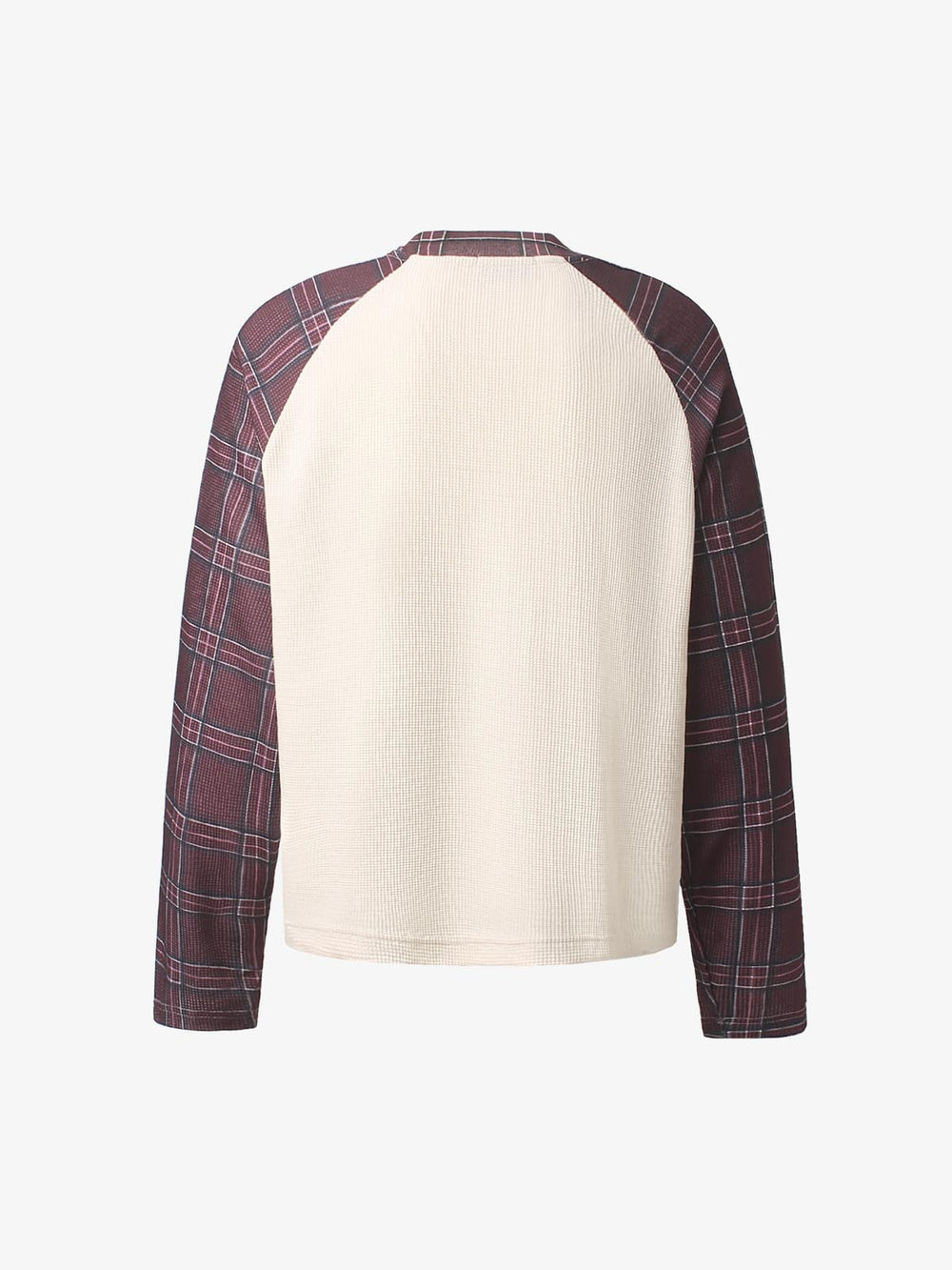 Heart Letter Graphic Raglan Waffle Long Sleeve Tee