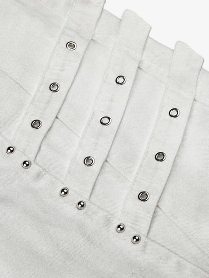 Inkjet Graphic Cutout Ring-Strap Jeans