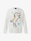 Hand-Drawn Pony Graphic Long Sleeve Tee