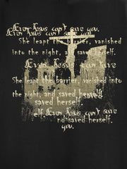 Metallic Script Letter Cross Graphic Hoodie 