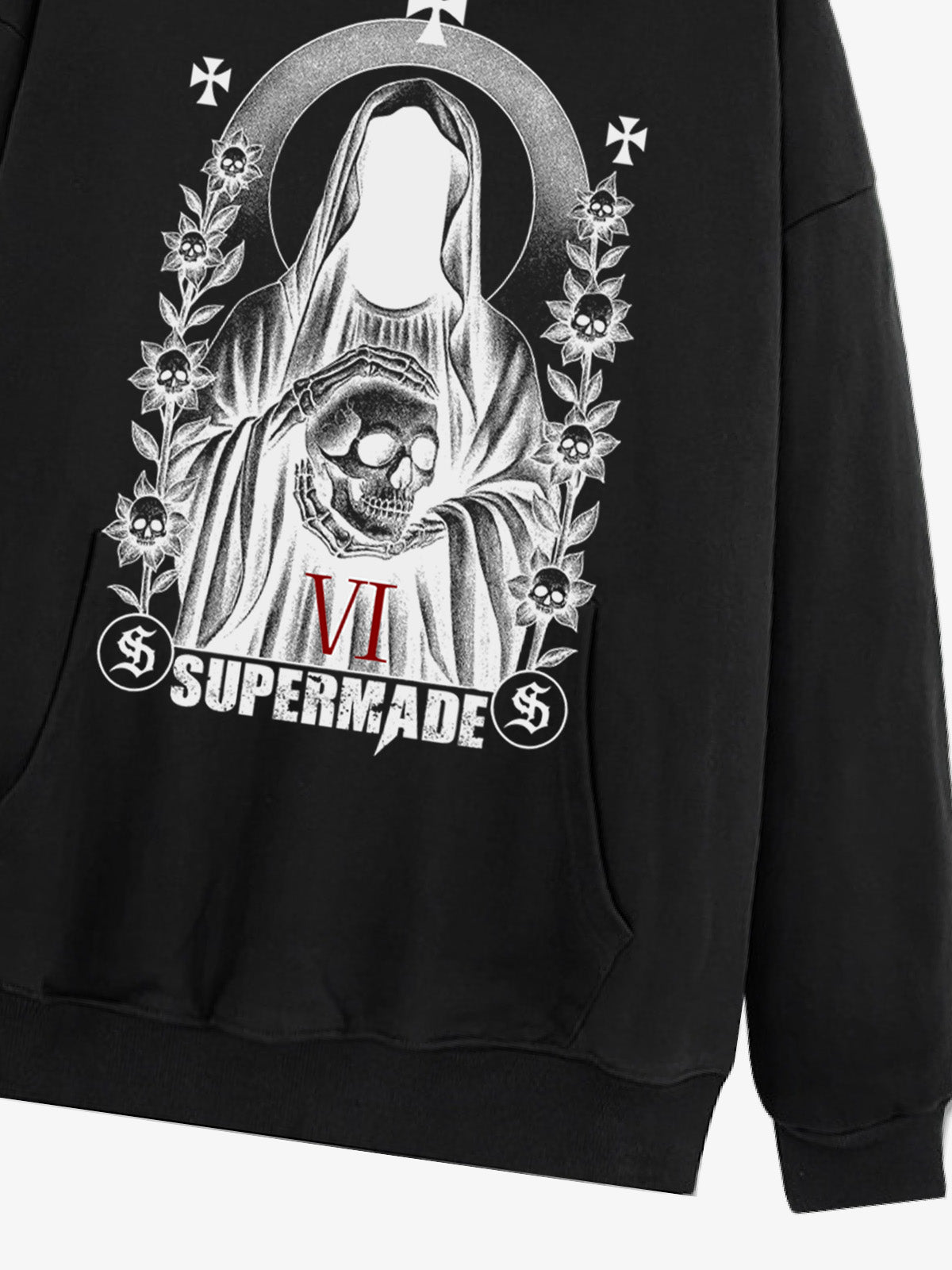 Thesupermade Dark Headless Skull Death Hooded Sweatshirt 