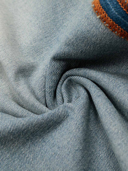 Inside-Out Construction Exposed Seam Wide-Leg Jeans