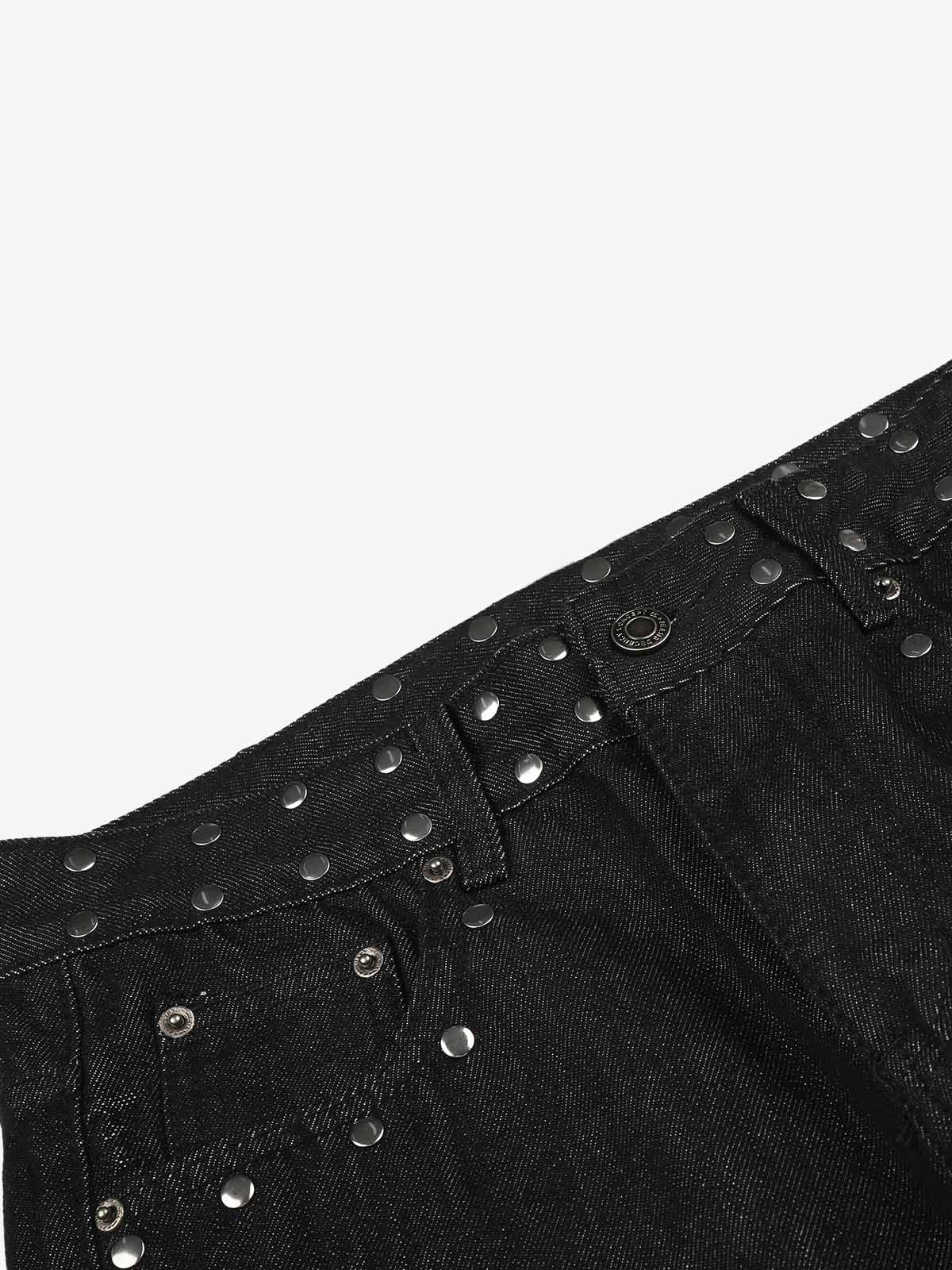 Leopard Star Studded Bootcut Jeans