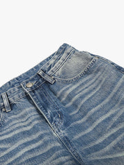 Whisker-Faded Washed Jeans